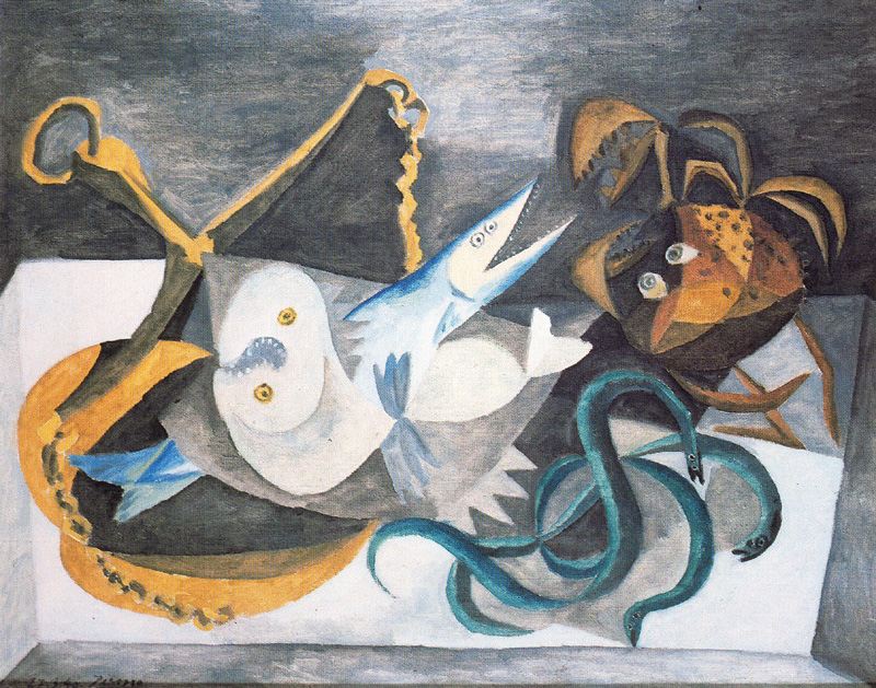 stilleven-met-vis-Pablo-Picasso-schilderij-reproductie